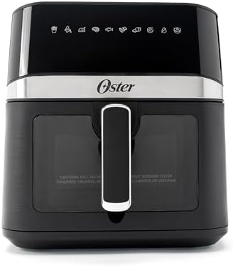 Oster Air Fryer, 6 Quart Digital Air Fryer, Large Air Fryer with Window