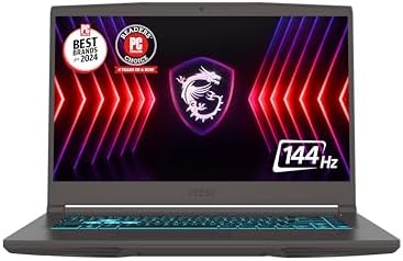 MSI Thin 15 15.6″ 144Hz FHD Gaming Laptop: Intel Core i5-12450H, NVIDIA Geforce RTX 2050, 16GB DDR5, 512GB NVMe SSD, Cooler Boost 5, Win 11: Black B13UCX-2041US