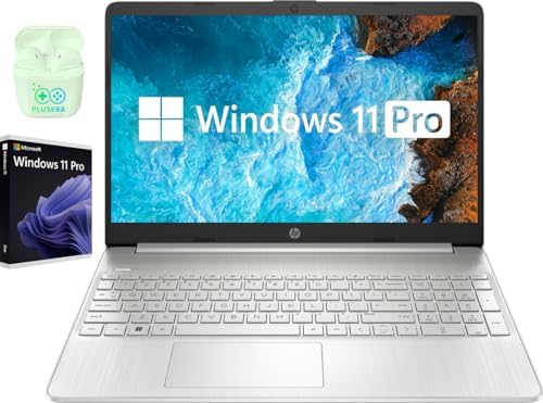 HP Laptop, 15.6″ Business & Student Laptop Computer, Windows 11 Pro Laptop 40GB RAM 1TB SSD, AMD Ryzen 3 Quad-Core Processor, HD LED Display, SD Card Reader, Plusera Earphone, Natural Silver